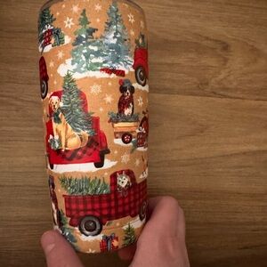 *NEW* Holiday Tumbler with Red Truck and Dog Design 20 oz